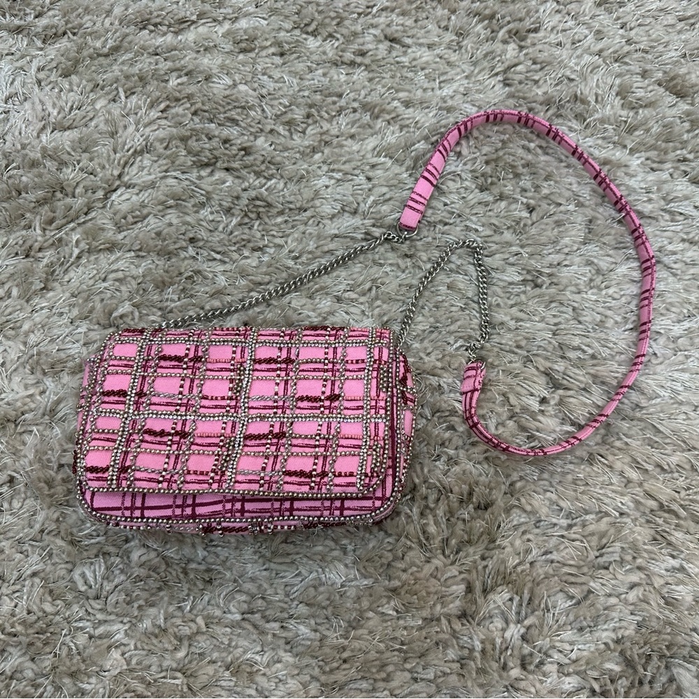 Zara Pink Plaid Crossbody Bag